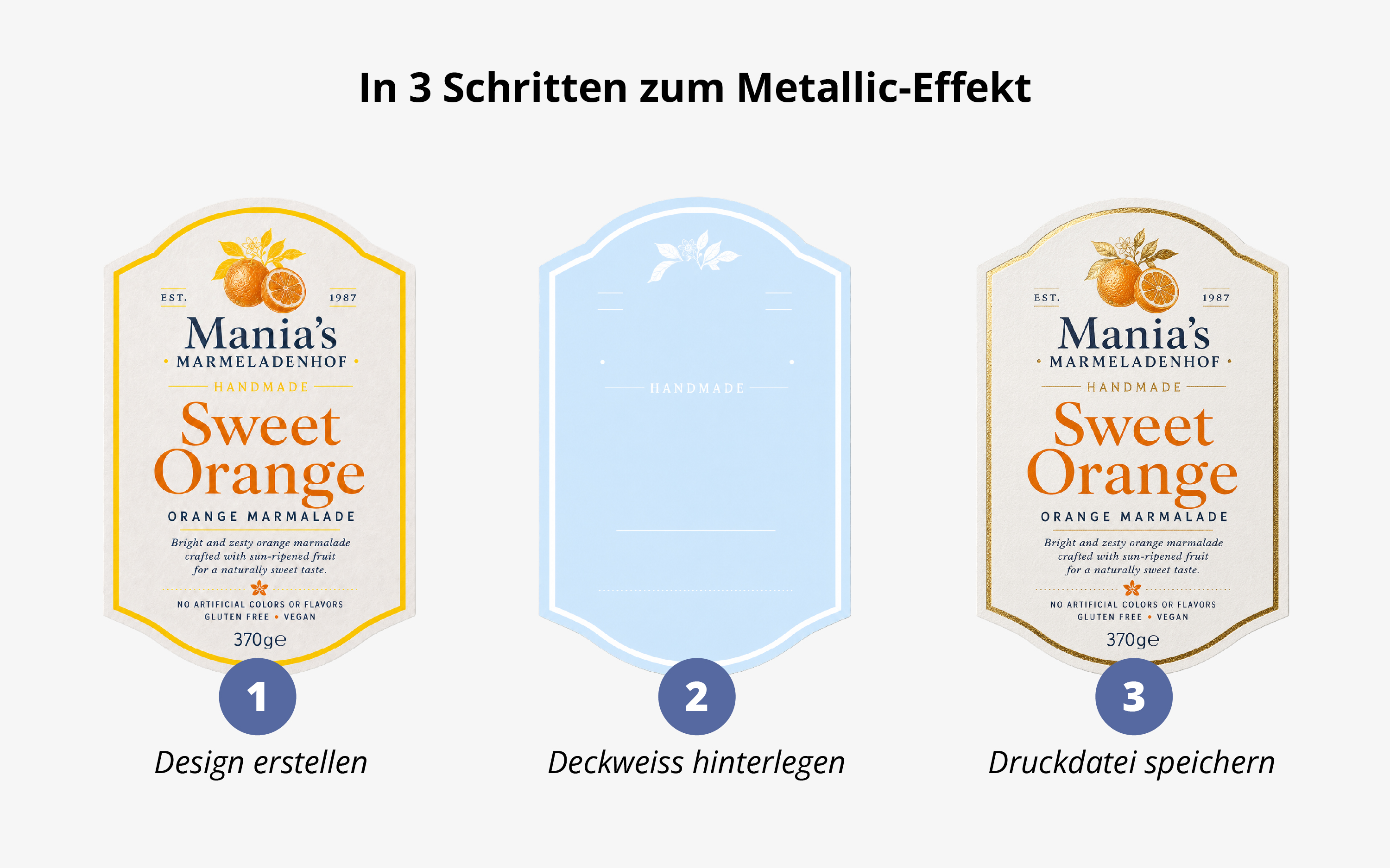 Grafik in 3 Schritten zum Metallic-Effekt